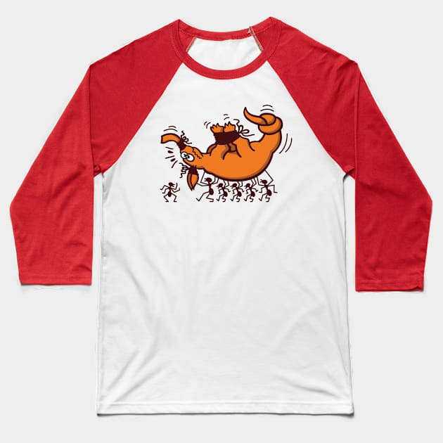 Aardvark in trouble when kidnapped by a group of bold ants Baseball T-Shirt by zooco